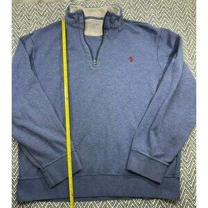 Polo Ralph Lauren Men's Blue 1/4 Zip Pullover Sweatshirt Size Large Cotton Blend